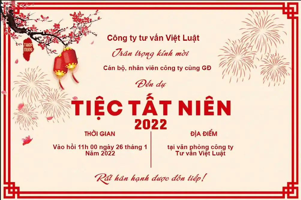 Mẫu Quyết Định Tổ Chức Tiệc Tất Niên